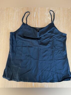 Quince Black Silk Cowl Neck Camisole